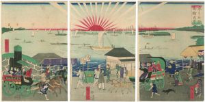 Hiroshige III / Famous Places in Tokyo / True View of Takanawa [東京名勝高輪ノ真景]