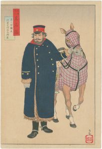 清親「陸海軍人高名鑑　第三師団長陸軍中将桂太郎君」