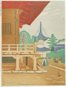 Koizumi Kishio / One Hundred Views of Great Tokyo in the Showa Era / Gokokuji Temple in Koishikawa (#92)