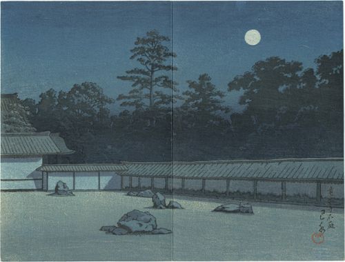 Kawase Hasui “Stone Garden of Ryoan-Temple”