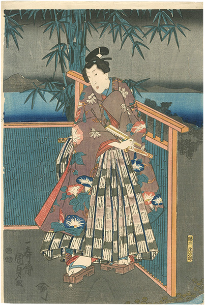 Kunisada II “8 Views of Omi / Autumn Moon at Ishiyama ”