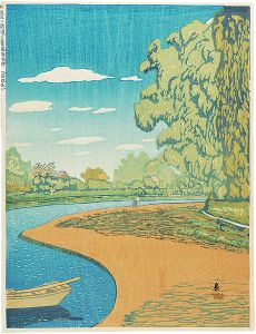 Koizumi Kishio / 100 Views of Great Tokyo in the Showa Era / Pond at Zenpukuji Temple in Suginami (#79)