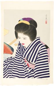 現代美人風俗五態　夏たけて