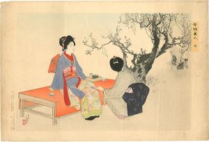 Toshikata / Modern Beauties No.2 Plum Blossoms Viewing [今様美人 二　観梅]