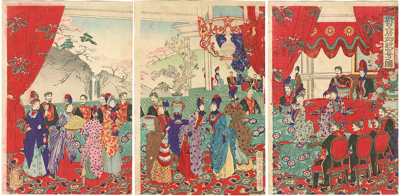 周延「新皇居御祝宴之図」