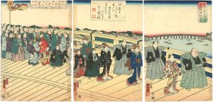 国芳「安政乙卯十一月廿三日 両国橋渡初之図」