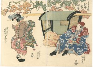 Kunisada I / Kabuki Play : Modorikago IroniAikata [戻駕色相肩]