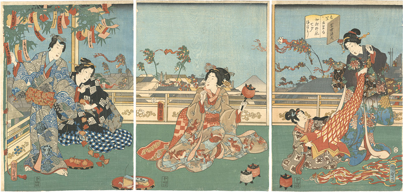 Kunisada II “The Five Festivals Represented / Tanabata Festival”