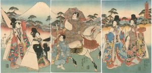 Toyokuni III / Genji-e [紫花旅路乃艶姿]