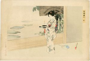 年方「今様美人 七　岐阜蝋燭」