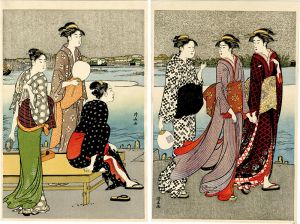 Enjoying the Evening Cool on the Banks of the Sumida River 【Reproduction】	