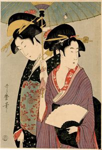 歌麿「婦女散策之図【復刻版】」