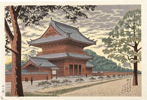 The series famous views of Tokyo:Moonlighe Spring color of Zojoji