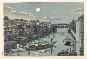 The series famous views of Tokyo:Moonlighe of Yanagi-bashi