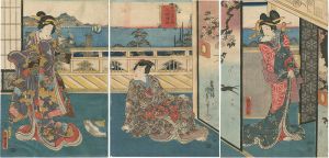 国貞二代「近江八景之内　矢橋帰帆」