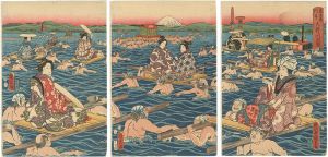 Kunihisa / Collection of the Rivers Running through Tokaido : Oigawa River [東海道川尽 大井川の図]