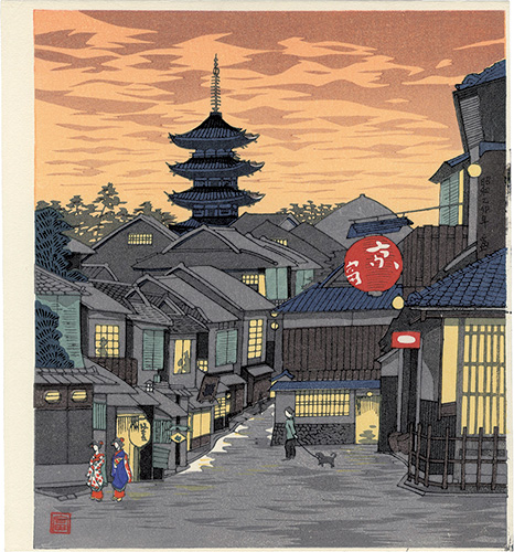 Tokuriki Tomikichiro “Evening View of Kyoto (tentative title)”