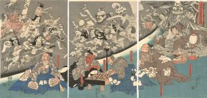 国芳「源頼光公館土蜘作妖怪図」