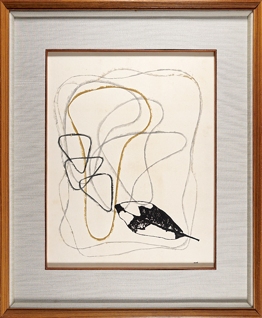Onchi Koshiro “Poeme No.22, Leaf and Clouds”