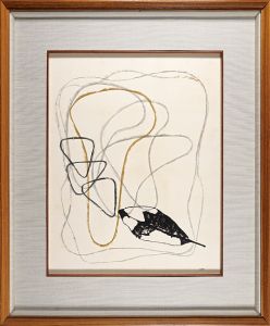 Onchi Koshiro / Poeme No.22, Leaf and Clouds