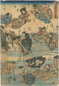 広重初代「見立滑稽忠臣蔵」