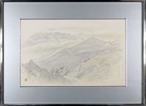 Okumura Togyu / Gunma：Akaya lake in the rain