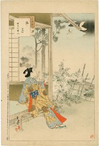 年方「三十六佳撰　卯月 延享頃婦人」