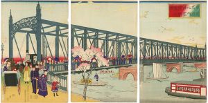 安治（探景）「東京名所之内　吾妻橋新築之図」