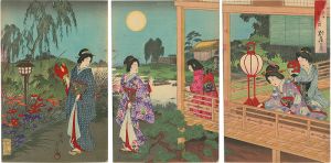 周延「雪月花之内　別荘の月」