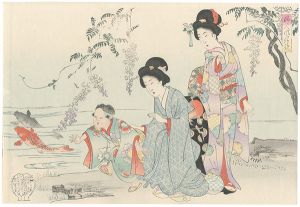 周延「婦人風俗鏡　皐月（仮題）」