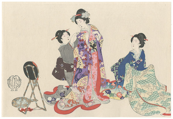 周延「婦人風俗　召替え（仮題）」