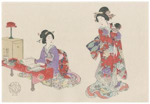 周延「婦人風俗　語らい（仮題）」