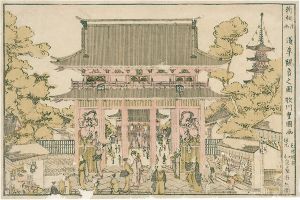 Toyokuni I / Picture of the Floating World: Asakusa Kannon  [新板浮画　浅草観音之図]