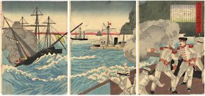 Unknown / The Japanese Fleet Capturing Chinese Battleships [我艦隊清艦を捕獲する図]