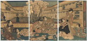 Toyokuni III / A Parody of the Hana no En Chapter in Genji [見立源氏はな乃宴]