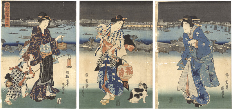 Kunichika “Night Out in Ryogoku of the Eastern Capital”