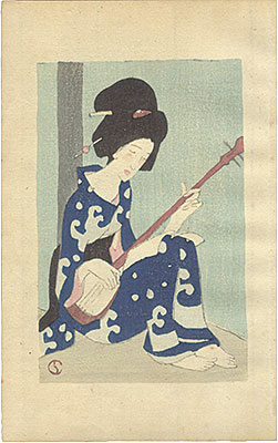 竹久夢二「木版挿絵　『絵入小唄集　三味線草』より　」