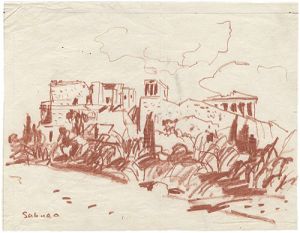 Miyamoto Saburo / Original sketch : Old castle(tentative title)