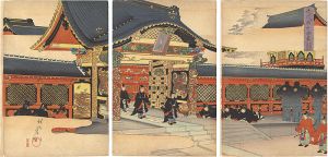 周延「千代田之御表　芝増上寺初御成ノ図」