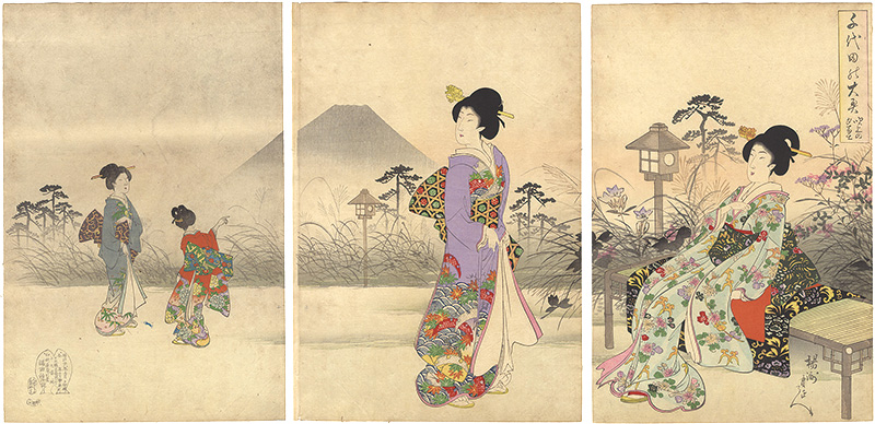Chikanobu “Chiyoda Inner Palace / Evening Fuji from Fukiage”