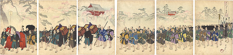 Chikanobu “Chiyoda Outer Palace / Feudal Procession at Ueno-Onari”