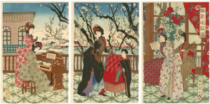 Chikanobu / Picture of Songs and Plum Blossom [梅園唱歌図]