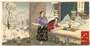 清親「鉢木　北条時頼 佐野常世」