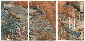 貞秀「太平記六波羅合戦」