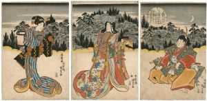Kunisada I / Gain Fame as Feudal Warlord from the series The Life of Yoshitsune [義経一代記之内　鬼一法眼の娘皆鶴姫より六韜三略の巻を授り兵道に達して其名を後世に挙る]