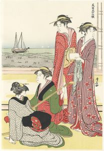 Kiyonaga / Twelve Months in the South / The Fourth Month【Reproduction】  [美南見十二候　四月 品川沖の汐干【復刻版】]