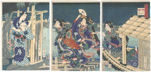 Kunichika / 8 Views of Edo /  Clearing Weather at Ryogoku [江戸八景之内　両ごくの晴嵐]