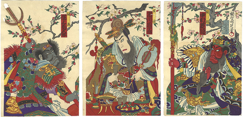 Chikanobu “Kabuki Play: Momo Sakura Momiji no Irodori”