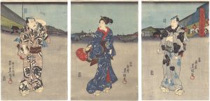 Toyokuni III / Night Scene of the Flowers of Edo [江戸の花夜の風景]