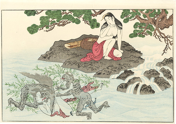 Utamaro “Kappa and Female Diver【Reproduction】”